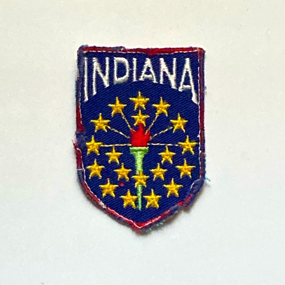 Vintage Indiana State Crest Embroidery Sewing Appliqué Sew On Patch